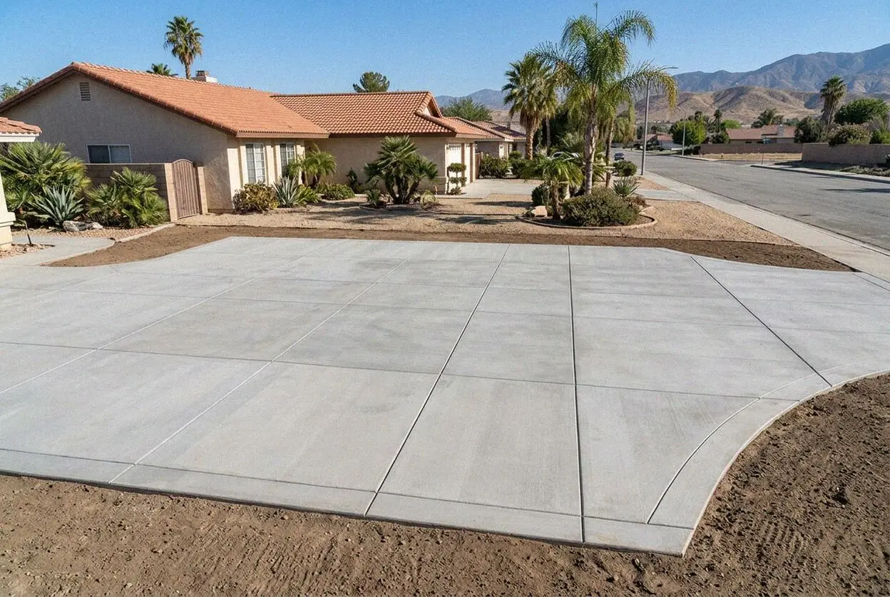 Concrete truck apron at a warehouse on Slover Avenue, Fontana